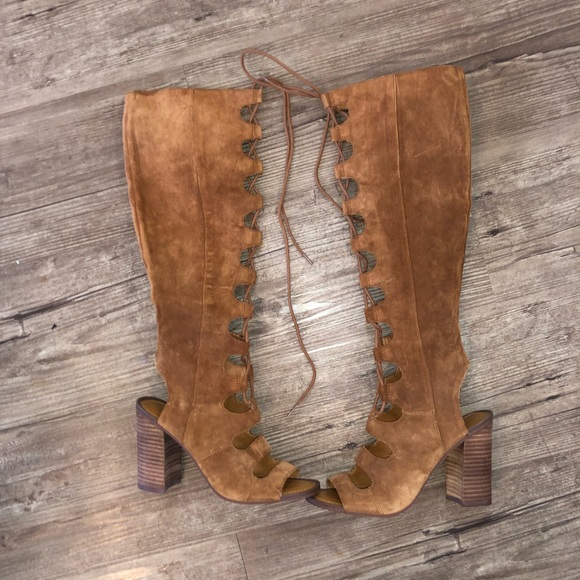 Franco Sarto SZ 5.5 Cognac Sandal Boots NWOT *Never Worn* Prairieposherca - Picture 2 of 7